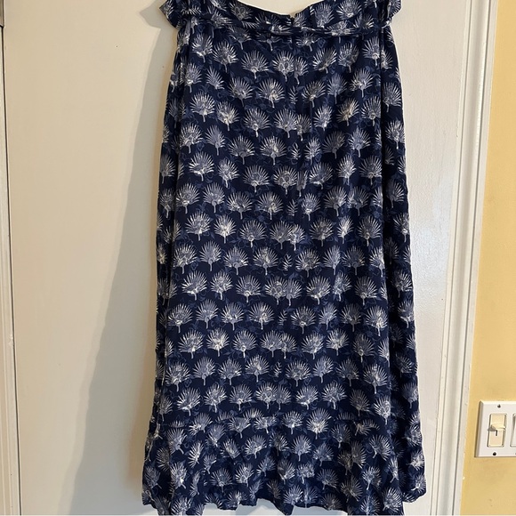 Tommy Bahama Belted Tassel Tiered Faux Wrap Tropical Floral Midi Skirt Blue 12 - Picture 5 of 7